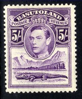 Basutoland 1938 KGV1 5/-d Violet MM SG 27 ( H1160 ) - 1933-1964 Colonia Britannica