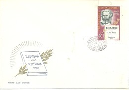 FDC RUMANIA  1967 - Karl Marx