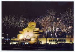 Qatar Scenes, Modern Doha, Islamic Heritage Museum Night View With Firework On Beach - Qatar