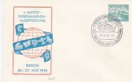 ALLEMAGNE ENTIER POSTAL PRIVE MOTIV BRIEFMARKEN AUSSTELLLING 1956 DEUTSCHE POST BERLIN 7 RARE !!! - Postkarten - Gebraucht