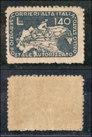 LUOGOTENENZA - 1945 - 140 Lire Ciclista (12) - Gomma Integra Screpolata (60) - Andere & Zonder Classificatie
