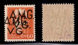 TRIESTE AMG VG - 1945 - 60 Cent (7ef) Con Doppia Soprastampa (una A Sinistra) - Gomma Originale - Altri & Non Classificati