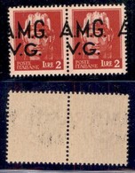 TRIESTE AMG VG - 1945 - 2 Lire (9hi) - Coppia Con A A Cavallo - Gomma Integra (135) - Otros & Sin Clasificación