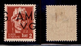 TRIESTE AMG VG - 1945 - 2 Lire (9hl) Con Soprastampa Spostata (G AM) - Gomma Originale - Other & Unclassified