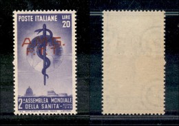 TRIESTE AMG FTT - 1949 - 20 Lire Sanità (46) - Gomma Integra (30) - Otros & Sin Clasificación