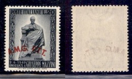 TRIESTE AMG FTT - 1949 - 20 Lire Mazzini (47a) - Soprastampa A Sinistra - Gomma Integra (160) - Otros & Sin Clasificación