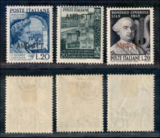 TRIESTE AMG FTT - 1949 - 20 Lire (54/55 + 68) - 3 Valori - Gomma Originale - Andere & Zonder Classificatie