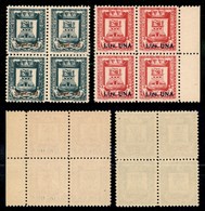 EMISSIONI LOCALI - Castglione D'Intelvi - 1945 - Stemma Soprastampati (18/19) - Serie Completa In Quartine - Gomma Integ - Other & Unclassified