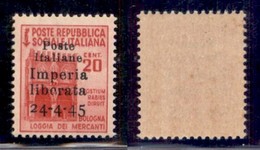 C.L.N. - Imperia - 1945 - 20 Cent (3) - Gomma Integra (12,50) - Otros & Sin Clasificación