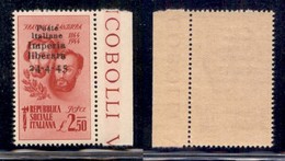 C.L.N. - Imperia - 1945 - 2,50 Lire Bandiera (15) - Bordo Di Foglio - Gomma Integra (40) - Other & Unclassified