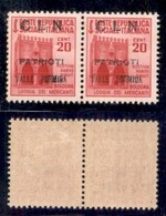 C.L.N. - Valle Bormida - 1945 - 20 Cent (2-varietà) - Coppia Con Soprastampe Evanescenti - Gomma Integra (a Sinistra) -  - Other & Unclassified