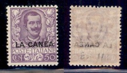 UFFICI POSTALI ALL'ESTERO - Levante - La Canea - 1905 - 50 Cent (11g) - Decalco Parziale - Gomma Originale (100) - Altri & Non Classificati