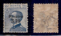 UFFICI POSTALI ALL'ESTERO - Levante - Costantinopoli - 1922 - 3,75 Piastre Su 25 Cent (46c+f) - Punto Dopo 3 + Piasire - - Altri & Non Classificati