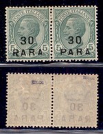 UFFICI POSTALI ALL'ESTERO - Levante - Costantinopoli - 1922 - 30 Para Su 5 Cent (58c+58) In Coppia - RARA A Sinistra - G - Otros & Sin Clasificación