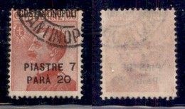 UFFICI POSTALI ALL'ESTERO - Levante - Costantinopoli - 1923 - 7,20 Piastre Su 60 Cent (80 - Varietà Ca) Usato - Costanti - Otros & Sin Clasificación