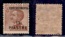 UFFICI POSTALI ALL'ESTERO - Levante - Costantinopoli - 1923 - 15 Piastre Su 85 Cent (81cb) - Costantinopoli A Destra (Ia - Other & Unclassified