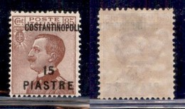 UFFICI POSTALI ALL'ESTERO - Levante - Costantinopoli - 1923 - 15 Piastre Su 85 Cent (81cb) - Costantinopoli A Destra - G - Sonstige & Ohne Zuordnung