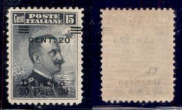 UFFICI POSTALI ALL'ESTERO - Levante - Durazzo - 1916 - 30 Para Su 20 Cent Su 15 (9ab) - Cent + Sbarrette A Destra In Bas - Autres & Non Classés