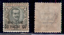 UFFICI POSTALI ALL'ESTERO - Levante - Smirne - 1911 - 40 Piastre Su 10 Lire (8) - Gomma Integra (62) - Sonstige & Ohne Zuordnung