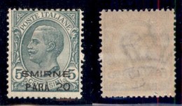 UFFICI POSTALI ALL'ESTERO - Levante - Smirne - 1922 - 20 Para Su 5 Cent (9) - Gomma Integra (100) - Otros & Sin Clasificación