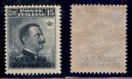 UFFICI POSTALI ALL'ESTERO - Levante - Valona - 1916 - 30 Para Su 15 Cent (9) - Gomma Integra (15) - Altri & Non Classificati