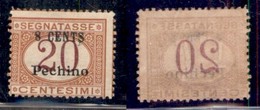 UFFICI POSTALI ALL'ESTERO - Pechino - 1918 - 8 Cent Su 20 (6) - Gomma Parziale (90) - Sonstige & Ohne Zuordnung