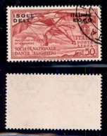 COLONIE - Egeo - 1932 - 50 Cent Società Dante Alighieri (8) Usato (8) - Sonstige & Ohne Zuordnung