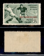 COLONIE - Egeo - 1934 - 25 Cent Calcio (76) - Gomma Originale (120) - Altri & Non Classificati