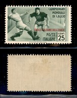 COLONIE - Egeo - 1934 - 25 Cent Calcio (76) - Gomma Originale (120) - Other & Unclassified