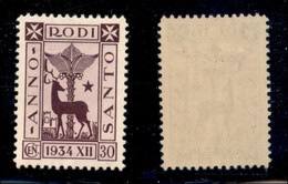 COLONIE - Egeo - 1935 - 30 Cent Anno Santo (95) - Gomma Originale (36) - Other & Unclassified