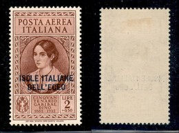 COLONIE - Egeo - 1932 - 2 Lire + 50 Cent Garibaldi (17) - Gomma Originale (110) - Other & Unclassified