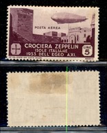 COLONIE - Egeo - 1933 - 5 Lire Zeppelin (23) - Gomma Originale (180) - Other & Unclassified