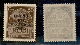 COLONIE - Egeo - Occupazione Tedesca Dell'Egeo - 1943 - 50 + 50 Cent Pro Assistenza (123) - Gomma Integra (35) - Other & Unclassified