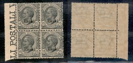 COLONIE - Egeo - Carchi - 1921 - 15 Cent Leoni (10) - Quartina - Bordo Di Foglio - Gomma Integra (60+) - Altri & Non Classificati