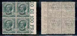 COLONIE - Egeo - Caso - 1912 - 5 Cent Leoni (2) - Quartina - Gomma Integra (60+) - Autres & Non Classés