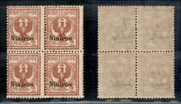 COLONIE - Egeo - Nisiro - 1912 - 2 Cent Aquila (1) - Quartina - Gomma Integra - Autres & Non Classés