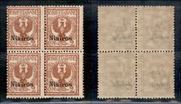 COLONIE - Egeo - Nisiro - 1912 - 2 Cent Aquila (1) - Quartina - Gomma Integra - Other & Unclassified