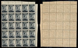 COLONIE - Egeo - Nisiro - 1916 - 20 Cent Su 15 Cent Michetti (8) - Blocco Angolare Di 25 - Gomma Integra - Other & Unclassified