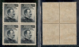 COLONIE - Egeo - Piscopi - 1912 - 20 Cent Su 15 Cent Michetti (8) - Quartina - Gomma Integra - Ottima Centratura - Altri & Non Classificati