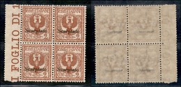COLONIE - Egeo - Scarpanto - 1912 - 2 Cent Aquila (1) - Quartina - Gomma Integra - Other & Unclassified