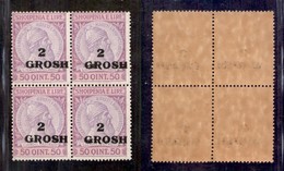 ALBANIA - 1914 - 2 Grosh SU 50 Qind (45) - Quartina - Gomma Integra - Sonstige & Ohne Zuordnung
