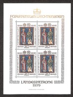 LIECHTENSTEIN - 1979 - Minifoglio Patroni (734) - Gomma Integra (100) - Otros & Sin Clasificación