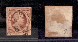 OLANDA - 1852 - 10 Cent Guglielmo III Carminio Rosa (2) - Corto In Basso A Sinistra - Usato (25) - Otros & Sin Clasificación