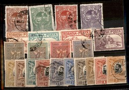 ROMANIA - 1906 - Cartoncino Con 32 Valori Emessi Nell'anno (161/164 + 169/186) - 4 Serie Complete - Usati (95) - Autres & Non Classés