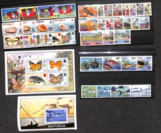 ANTIGUA - 1967/1979 - Fauna - 6 Serie Complete + 2 Foglietti (175/78 + 277/280 + 381/387 + 399II/416II + 438/441 + 543/5 - Other & Unclassified