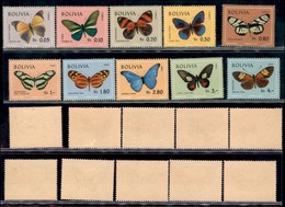 BOLIVIA - 1970 - Farfalle (799/808) - Serie Completa - Gomma Integra (60) - Altri & Non Classificati