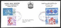 EMIRATI ARABI UNITI - 1974 - Giornata Nazionale (24/27) - Serie Completa Su Busta FDC Dubai 2.12.74 (80) - Otros & Sin Clasificación