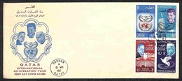 QATAR - 1966 - Anno Della Cooperazione (114/117A) - Serie Completa Su Busta FDC 8.3.66 (50) - Sonstige & Ohne Zuordnung