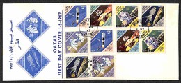 QATAR - 1967 - Spazio (302/311) - Serie Completa Su Busta FDC 1.5.67 (35) - Sonstige & Ohne Zuordnung