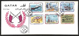 QATAR - 1969 - Industria Petrolifera (385/390) - Serie Completa Su Busta FDC 2.7.69 (45) - Other & Unclassified